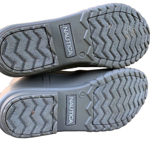 NAUTICA Sea Ripple Snow Duck Boots Grey Neutral Slip on Insulated Women’s size 7 - Picture 5 of 10